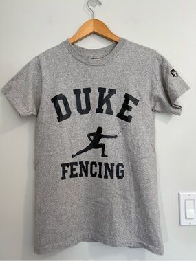 Vintage 90s Duke University Fencing Single
Stitch Gray Shirt Men's